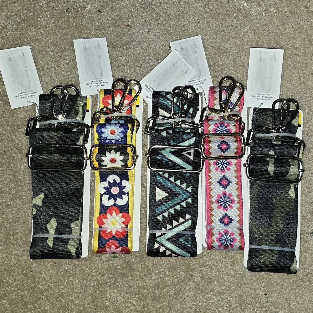 New Set of 5 Patterned Bag Purse Straps